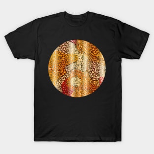 Colourful gradient unique flowers leopard stripes abstract modern 287 Pattern T-Shirt